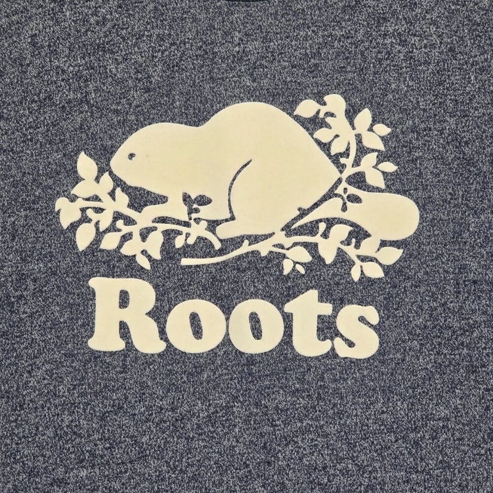 Roots Cooper Beaver Heathered Blue Shirt Logos Canada Vancouver EUC Size S/P - Picture 3 of 11